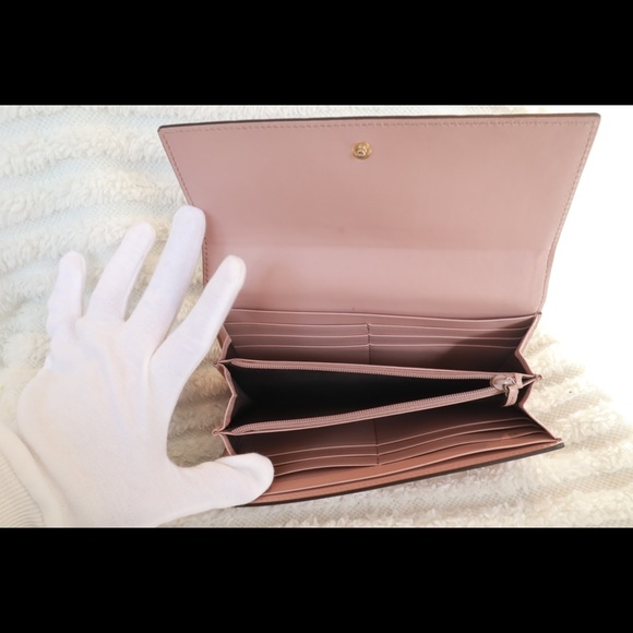 Gucci Pink Guccissima Leather Bow Cont. Wallet - Picture 10 of 12